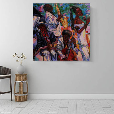 BigProStore Black History Art Pretty Melanin Poppin Girl African American Abstract Art Afrocentric Home Decor Ideas BPS98092 16" x 16" x 0.75" Square Canvas