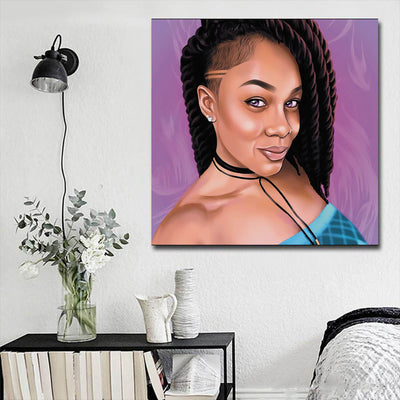 BigProStore Black History Art Pretty Melanin Poppin Girl African American Women Art Afrocentric Home Decor Ideas BPS22453 16" x 16" x 0.75" Square Canvas