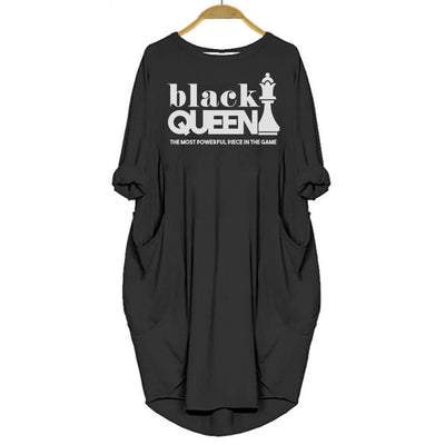African Dresses Black Queen The Most Powerful Piece In Game Women Dress Melanin Shirt Afrocentric Apparel