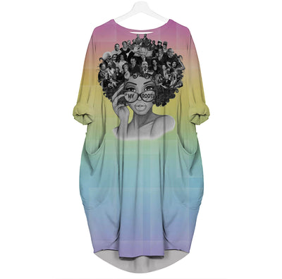 African American Dresses Black Woman My Roots 3D Pocket Dress Long Sleeve Afrocentric Clothing