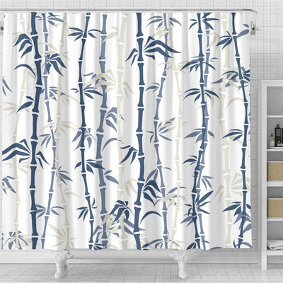 BigProStore Bamboo Bathroom Sets Amazing Blue Bamboo Pattern Shower Curtain Home Bath Decor Shower Curtain / Small (165x180cm | 65x72in) Shower Curtain