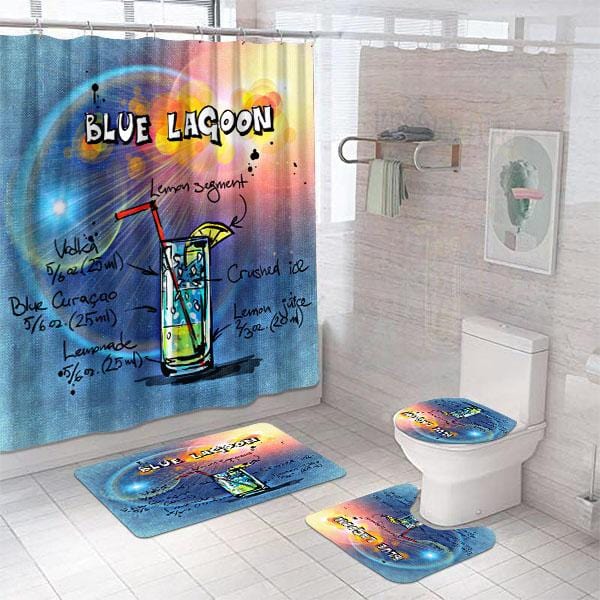 Lemon Bath Accessories Set Blue Lagoon Blue Small Bathroom Decor Ideas –  BigProStore