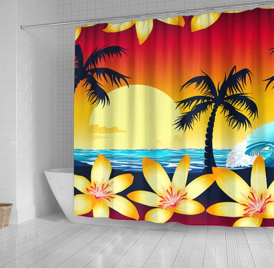 BigProStore Hawaii Bathroom Curtain Blue Wave At Sunrise Shower Curtain Bathroom Curtains Hawaii Shower Curtain