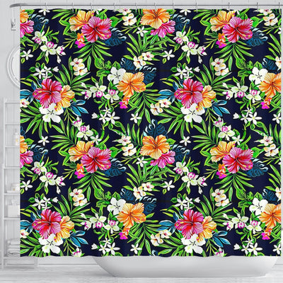 BigProStore Hawaii Bathroom Curtain Bold Tropical Flowers Of Hibiscus Orchids And Plum Shower Curtain Bathroom Hawaii Shower Curtain / Small (165x180cm | 65x72in) Hawaii Shower Curtain
