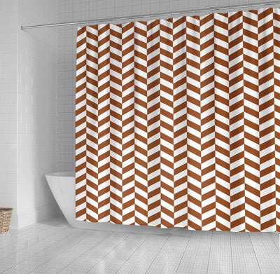 BigProStore Herringbone Shower Curtain Decor Brown Herringbone Pattern Design Shower Curtain Bathroom Decor Herringbone Shower Curtain / Small (165x180cm | 65x72in) Herringbone Shower Curtain