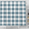 BigProStore Bathroom Curtain Buffalo Plaid Blue Shower Curtain Bathroom Wall Decor Ideas Buffalo Shower Curtain / Small (165x180cm | 65x72in) Buffalo Shower Curtain
