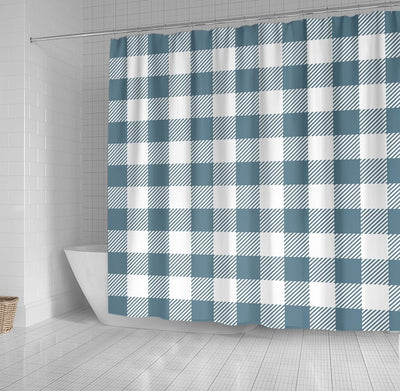BigProStore Bathroom Curtain Buffalo Plaid Blue Shower Curtain Bathroom Wall Decor Ideas Buffalo Shower Curtain