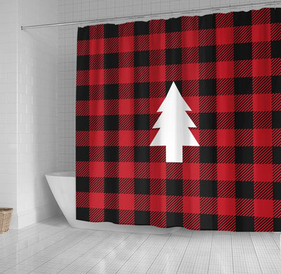 BigProStore Bathroom Curtain Buffalo Plaid Pine Tree Shower Curtain Bathroom Wall Decor Ideas Buffalo Shower Curtain
