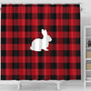 BigProStore Buffalo Bathroom Curtain Buffalo Plaid Rabbit Shower Curtain Home Bath Decor Buffalo Shower Curtain / Small (165x180cm | 65x72in) Buffalo Shower Curtain