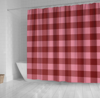 BigProStore Buffalo Bathroom Curtain Buffalo Plaid Red Amp Pink Shower Curtain Small Bathroom Decor Ideas Buffalo Shower Curtain
