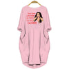 BigProStore Dear Santa Okurrr Christmas Black Woman Pocket Dress Pink / S (4-6 US)(8 UK) Women Dress
