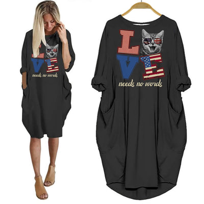 Cat Shirt Love Needs No Words Women Dress For Her
