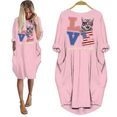 Cat Shirt Love Needs No Words Women Dress For Her