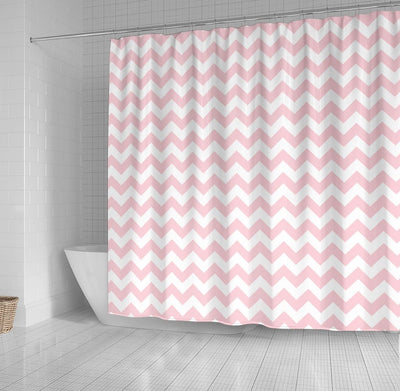 BigProStore Bathroom Curtain Chevron Pink Shower Curtain Home Bath Decor Herringbone Shower Curtain / Small (165x180cm | 65x72in) Herringbone Shower Curtain