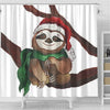 BigProStore Sloth Bathroom Shower Curtains Christmas Cute Sloth Small Bathroom Decor Ideas Sloth Presents Sloth Shower Curtain / Small (165x180cm | 65x72in) Sloth Shower Curtain