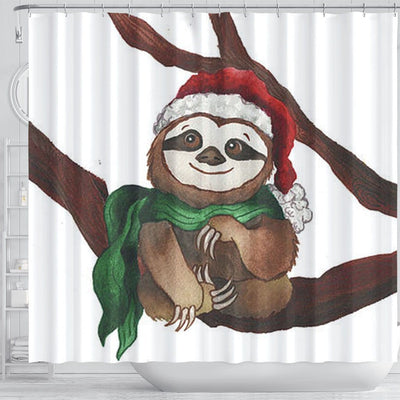 BigProStore Sloth Bathroom Shower Curtains Christmas Cute Sloth Small Bathroom Decor Ideas Sloth Presents Sloth Shower Curtain