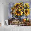 BigProStore Sunflower Bathroom Sets Claude Monet Bathroom Decor Sunflower Shower Curtain / Small (165x180cm | 65x72in) Sunflower Shower Curtain