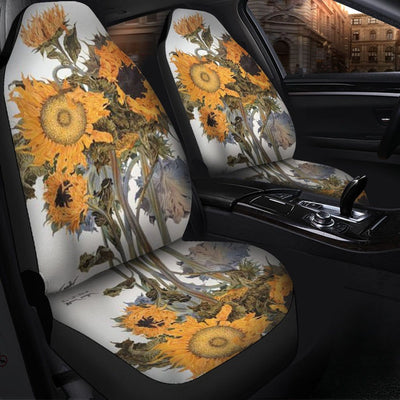 BigProStore Sunflower Seat Covers Claude Monet Sunflower Car Seat Cover Set Universal Fit (Set of 2 Car Seat Covers Car Seat Cover