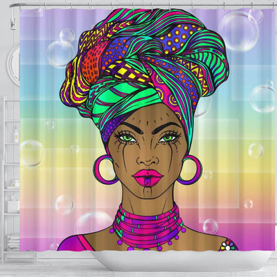 Beautiful African Woman Shower Curtain 3 Afro Girl Bathroom Accessories