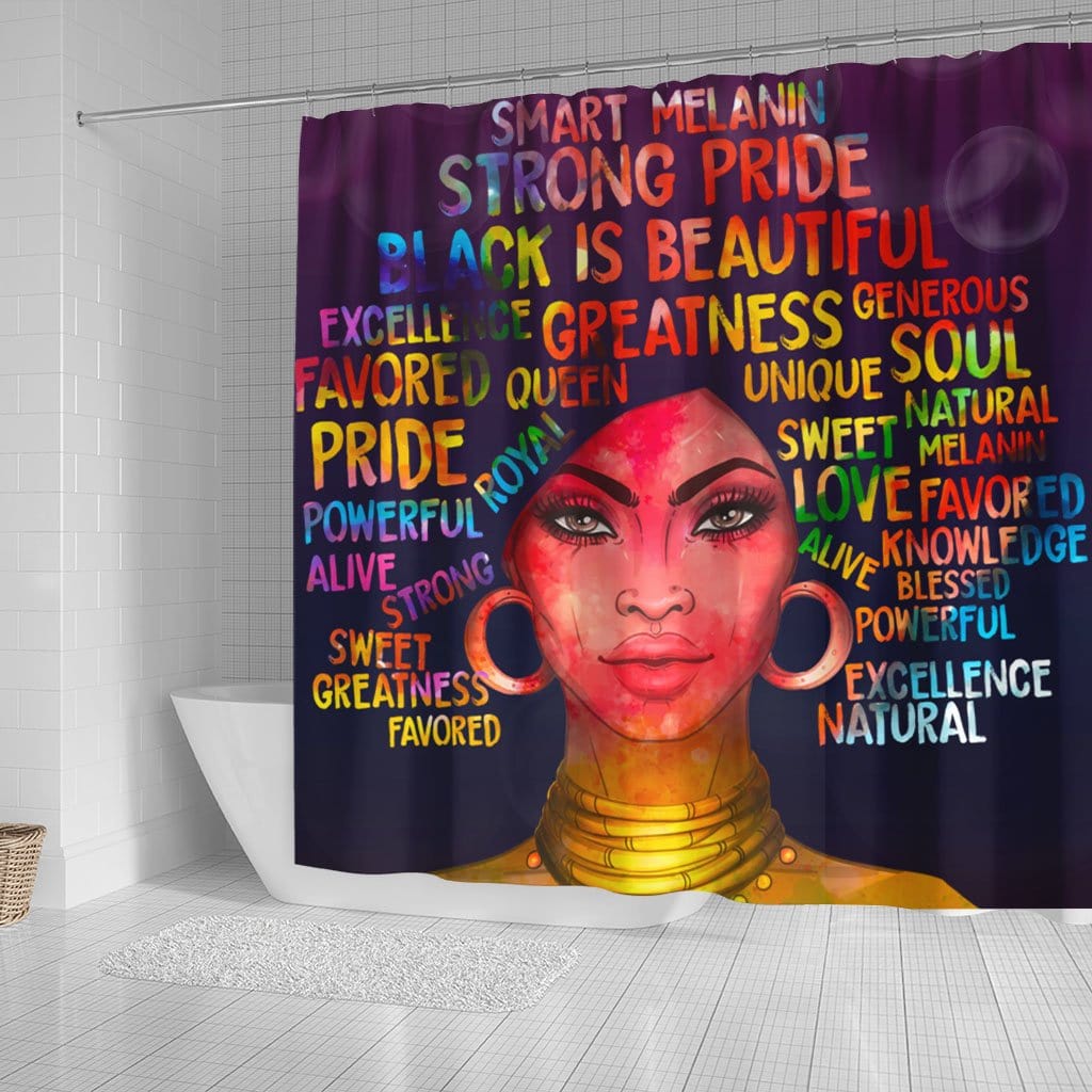 Cute African Print Melanin Afro Woman Colorful Art Shower Curtain Set –  BigProStore