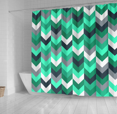 BigProStore Herringbone Bathroom Curtain Colorful Chevron Zigzag Design Shower Curtain Small Bathroom Decor Ideas Herringbone Shower Curtain / Small (165x180cm | 65x72in) Herringbone Shower Curtain