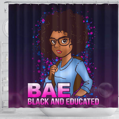 BigProStore Cool BAE Afro Girl Black And Educated Afrocentric Shower Curtains Afrocentric Bathroom Accessories BPS047 Shower Curtain