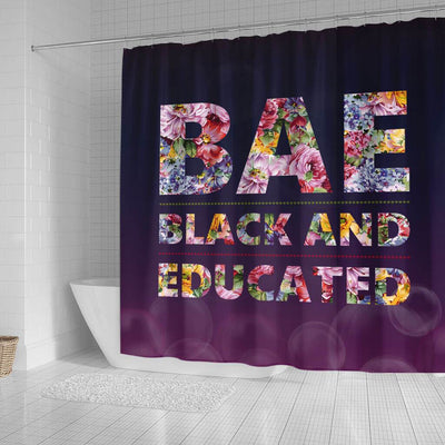 BigProStore Cool BAE Black And Educated Flower Art Afrocentric Shower Curtains African Style Designs BPS052 Small (165x180cm | 65x72in) Shower Curtain