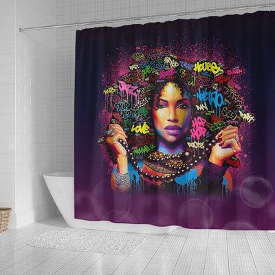 BigProStore Cool Beautiful Black Woman Art Afro American Shower Curtains African Bathroom Decor BPS068 Small (165x180cm | 65x72in) Shower Curtain