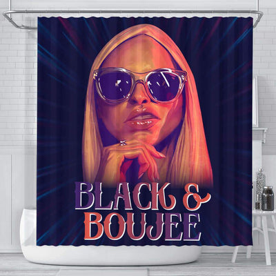 BigProStore Cool Black And Boujee Fashion Girl African American Print Shower Curtains Afro Bathroom Accessories BPS071 Small (165x180cm | 65x72in) Shower Curtain