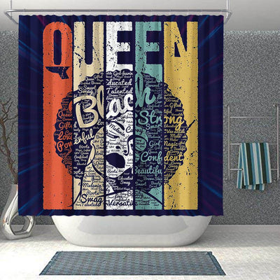 BigProStore Cool Black Queen Vintage Art African American Bathroom Shower Curtains African Bathroom Decor BPS096 Shower Curtain