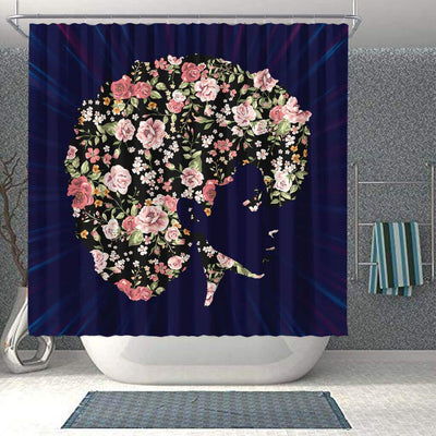 BigProStore Cool Flower Beautiful Black Girl African American Print Shower Curtains Afrocentric Bathroom Decor BPS119 Shower Curtain
