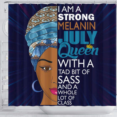 BigProStore Cool I Am A Strong Melanin July Queen African American Shower Curtain African Bathroom Decor BPS054 Shower Curtain