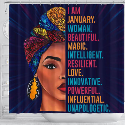 BigProStore Cool I Am January Woman Beautiful Magic African American Art Shower Curtains Afro Bathroom Accessories BPS094 Shower Curtain