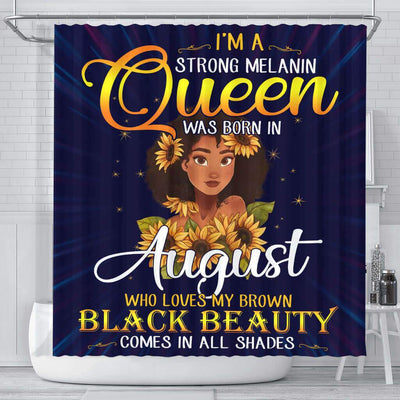 BigProStore Cool I'm A Strong Melanin Queen Was Born In August Afrocentric Shower Curtains African Style Designs BPS135 Small (165x180cm | 65x72in) Shower Curtain
