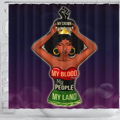 BigProStore Cool My Crown My Blood My People My Land Afro Lady African American Art Shower Curtains African Style Designs BPS173 Shower Curtain