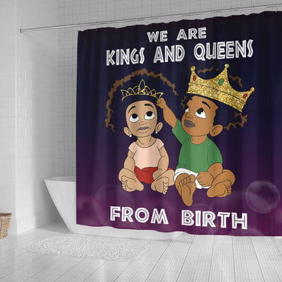 BigProStore Cool We Are Kings And Queens From Birth African American Inspired Shower Curtains Afro Bathroom Decor BPS233 Small (165x180cm | 65x72in) Shower Curtain