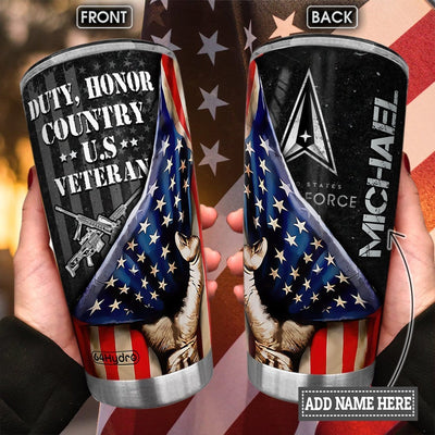 BigProStore Personalized Veteran Stainless Steel Tumbler Duty Honor Country Armed Forces Veteran Custom Insulated Tumbler Double Wall Cup With Lid 20 Oz 20 oz Personalized Veteran Tumbler