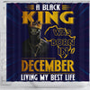 BigProStore Cute A Black King Was Born In December Birthday Afro American Shower Curtains African Bathroom Decor BPS205 Shower Curtain