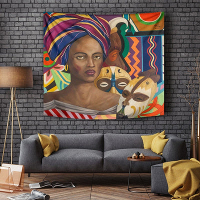 BigProStore African Tapestry Wall Hanging Beautiful African American Female Woman African Wall Hanging Sets Tapestry / S (51"x60" / 130x150cm) Tapestry