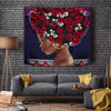 BigProStore African Tapestry Wall Hanging Cute African American Woman Art Melanin Girl Rose Head Modern Wall Decor Ideas Tapestry / S (51"x60" / 130x150cm) Tapestry