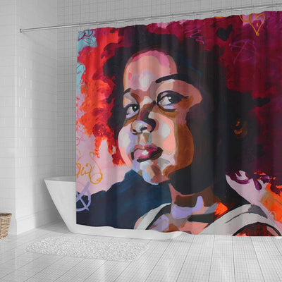 BigProStore Cute African American Art Shower Curtains Afro Woman Bathroom Decor Idea BPS0079 Shower Curtain