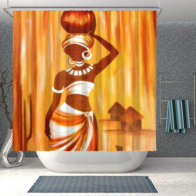 BigProStore Cute African Inspired Shower Curtains African Lady Bathroom Decor BPS0054 Small (165x180cm | 65x72in) Shower Curtain