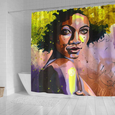BigProStore Cute African Shower Curtain African Girl Bathroom Decor Idea BPS0078 Shower Curtain