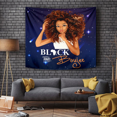 BigProStore African American Tapestry Wall Hanging Pretty African American Girl Style Melanin Woman Black And Boujee Modern Wall Decor Ideas Tapestry / S (51"x60" / 130x150cm) Tapestry