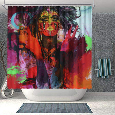 BigProStore Cute African Style Shower Curtain Afro Woman Bathroom Accessories BPS0224 Small (165x180cm | 65x72in) Shower Curtain
