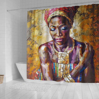 BigProStore Cute Afro American Shower Curtains African Woman Bathroom Decor Accessories BPS0084 Shower Curtain