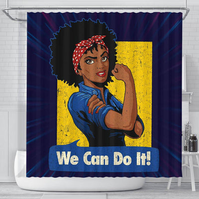 BigProStore Cute Afro Girls We Can Do It African American Inspired Shower Curtains Afrocentric Style Designs BPS033 Small (165x180cm | 65x72in) Shower Curtain