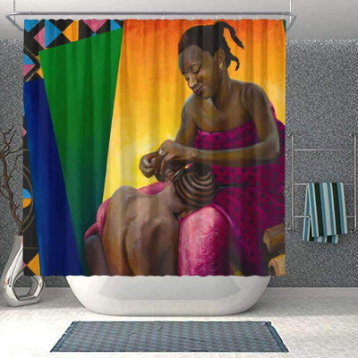 BigProStore Cute Afrocentric Shower Curtains Afro Lady Bathroom Designs BPS0155 Small (165x180cm | 65x72in) Shower Curtain