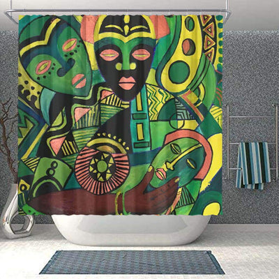 BigProStore Cute Afrocentric Shower Curtains Melanin Afro Girl Bathroom Accessories BPS0008 Small (165x180cm | 65x72in) Shower Curtain