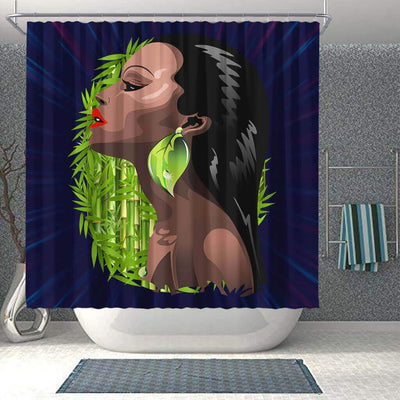 BigProStore Cute Beautiful Afro Gir African American Shower Curtain African Bathroom Accessories BPS056 Shower Curtain